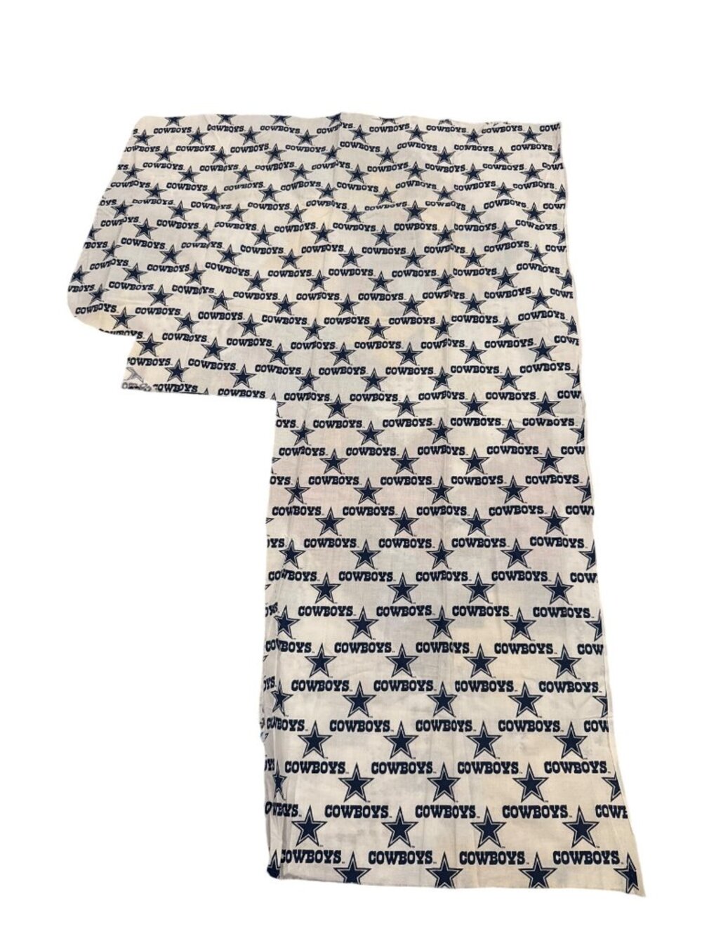 Vintage Fabric Remnant Dallas Cowboys NFL Football Team White Blue Stars Cotton - Picture 2 of 8